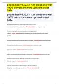 pharm hesi v1,v2,v3| 127 questions with 100% correct answers updated latest 2024