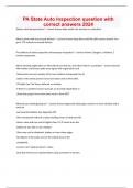 PA State Auto Inspection question and correct answers 100&percnt;