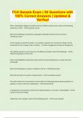 FCA Sample Exam &vert; 50 Questions with 100&percnt; Correct Answers &vert; Updated & Verified