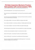 PA State Inspection Mechanic Practice Test question with correct answers 100&percnt;