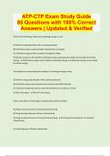 ATP-CTP Exam Study Guide 85 Questions with 100% Correct Answers | Updated & Verified