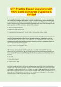 CTP Practice Exam &vert; Questions with 100&percnt; Correct Answers &vert; Updated & Verified