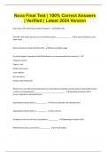 Nova Final Test &vert; 100&percnt; Correct Answers &vert; Verified &vert; Latest 2024 Version