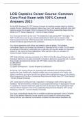 LOG Captains Career Course&colon; Common Core Final Exam with 100&percnt; Correct Answers 2023