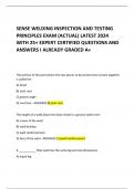 SENSE WELDING INSPECTION AND TESTING  PRINCIPLES EXAM &lpar;ACTUAL&rpar; LATEST 2024  WITH 25&plus; EXPERT CERTIFIED QUESTIONS AND ANSWERS I ALREADY GRADED A&plus; 