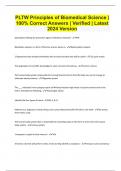 PLTW Principles of Biomedical Science | 100% Correct Answers | Verified | Latest 2024 Version