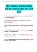 QMA Practice Test Questions and Answers Graded A+ Latest 2023