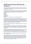 ACRP Practice Exam 2023 Already  Graded A&plus;