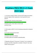 Prophecy PACU RN A v1 Exam 2024 Questions &Verified Answers | Graded and Rated A+ 