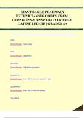 GIANT EAGLE PHARMACY EXAM &vert; QUESTIONS & ANSWERS &lpar;VERIFIED&rpar; &vert; LATEST UPDATE &vert; GRADED A&plus;