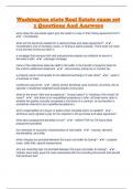 Washington state Real Estate exam set 1 Questions And Answers 