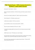 PSE Postal Exam &vert; 100&percnt; Correct Answers &vert; Verified &vert; Latest 2024 Version
