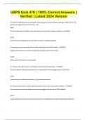 USPS Quiz 476 &vert; 100&percnt; Correct Answers &vert; Verified &vert; Latest 2024 Version