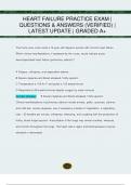HEART FAILURE PRACTICE EXAM &vert;  QUESTIONS & ANSWERS &lpar;VERIFIED&rpar; &vert;  LATEST UPDATE &vert; GRADED A&plus;