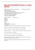 Maryville AHA NURS 612 Exam 3 &vert; Latest 2024&sol;25