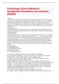 Cardiology Clinical Medicine Assignment Questions and answers &vert; 2024&sol;25