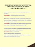HESI MED-SURG EXAM &vert; QUESTIONS &  ANSWERS &lpar;VERIFIED&rpar; &vert; LATEST  UPDATE &vert; GRADED A&plus;