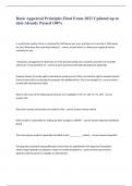 Basic Appraisal Principles Final Exam 2023 Updated up to date Already Passed 100&percnt;