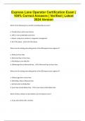 Express Lane Operator Certification Exam &vert; 100&percnt; Correct Answers &vert; Verified &vert; Latest 2024 Version