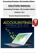 Solution Manual for Accounting Principles Volume 1 & Volume 2, 9th Canadian Edition Jerry J. Weygandt, Verified Chapters 1 - 20, Complete Newest Version