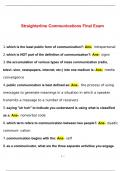 Straighterline Communications Final Exam Study Guide &vert; 100&percnt; Correct Answers &vert; Verified &vert; Latest 2024 Version