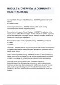 MODULE 1&colon; OVERVIEW of COMMUNITY HEALTH NURSING Q&A