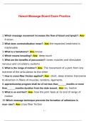 Hawaii Massage Board Exam Practice &vert; 100&percnt; Correct Answers &vert; Verified &vert; Latest 2024 Version