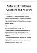 AGEC 3413 Final Exam Questions and Answers