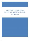 AGEC 3413 Final Exam Practice Questions and Answers