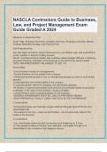  NASCLA Contractors Guide to Business, Law, and Project Management Exam Guide Graded A 2024 