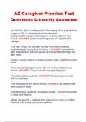 AZ Caregiver Practice Test Questions Correctly Answered