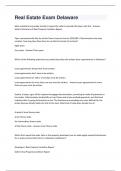 Real Estate Exam Delaware Questions With 100&percnt; Correct Answers&period;