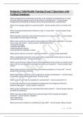 Pediatric-Child Health Nursing Exam 2 Questions with Verified Solutions