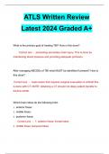 ATLS Written Review Latest 2024 Graded A+