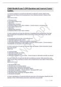 Child Health Exam 2 &lpar;259 Questions and Answer&rpar; Latest Update