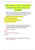 LVN Unitek .. Term 1 Final Test  Questions & 100% AnswersPASSED!!