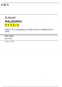AQA A Level Philosophy paper 2 Mark scheme June 202-3