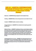 HCB 101 - HOSPITAL CORPSMAN BASIC  PROGRAM INTRODUCTION Complete Set  Test Questions With Expert Verified  Answers