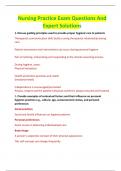 Nursing Practice Exam Questions And  Expert Solutions