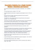Descriptive Statistics for a Single Variable Module 4 Questions and Answers 
