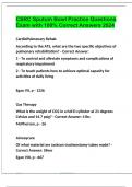 CSRC Sputum Bowl Practice Questions Exam with 100% Correct Answers 2024
