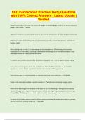 CFC Certification Practice Test &vert; Questions with 100&percnt; Correct Answers &vert; Latest Update &vert; Verified