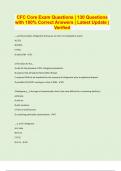 CFC Core Exam Questions &vert; 130 Questions with 100&percnt; Correct Answers &vert; Latest Update &vert; Verified
