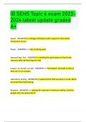 IB SEHS Topic 6 exam 2023-2024 latest update graded A+