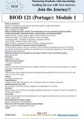 BIOD 121 (Portage): Module 1| Questions with 100% Correct Answers | Verified | Updated 
