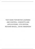TEST BANK FOR MOTOR LEARNING AND CONTROL: CONCEPTS AND APPLICATIONS, 12TH EDITION, RICHARD MAGILL, DAVID ANDERSON