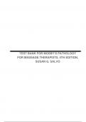 TEST BANK FOR MOSBY’S PATHOLOGY FOR MASSAGE THERAPISTS, 4TH EDITION, SUSAN G. SALVO