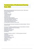 Fundamentals of Professional Nursing Exam 2024