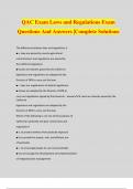 QAC Exam Laws and Regulations Exam Questions And Answers |Complete Solutions