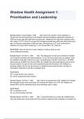 Shadow Health Assignment 1&colon; Prioritization and Leadership A&plus; RATED